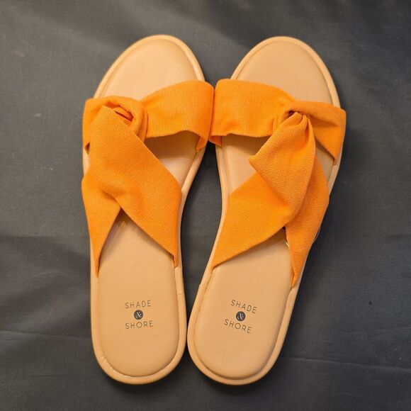BRAND NEW SHADE& SHORE CRISSCROSS SLIDE SANDAL. G1 - Picture 8 of 14